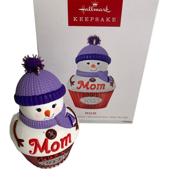 Hallmark Keepsake Christmas Ornament "Mom 2023" Cupcake Snow Mom Collectible NIB - Picture 1 of 7